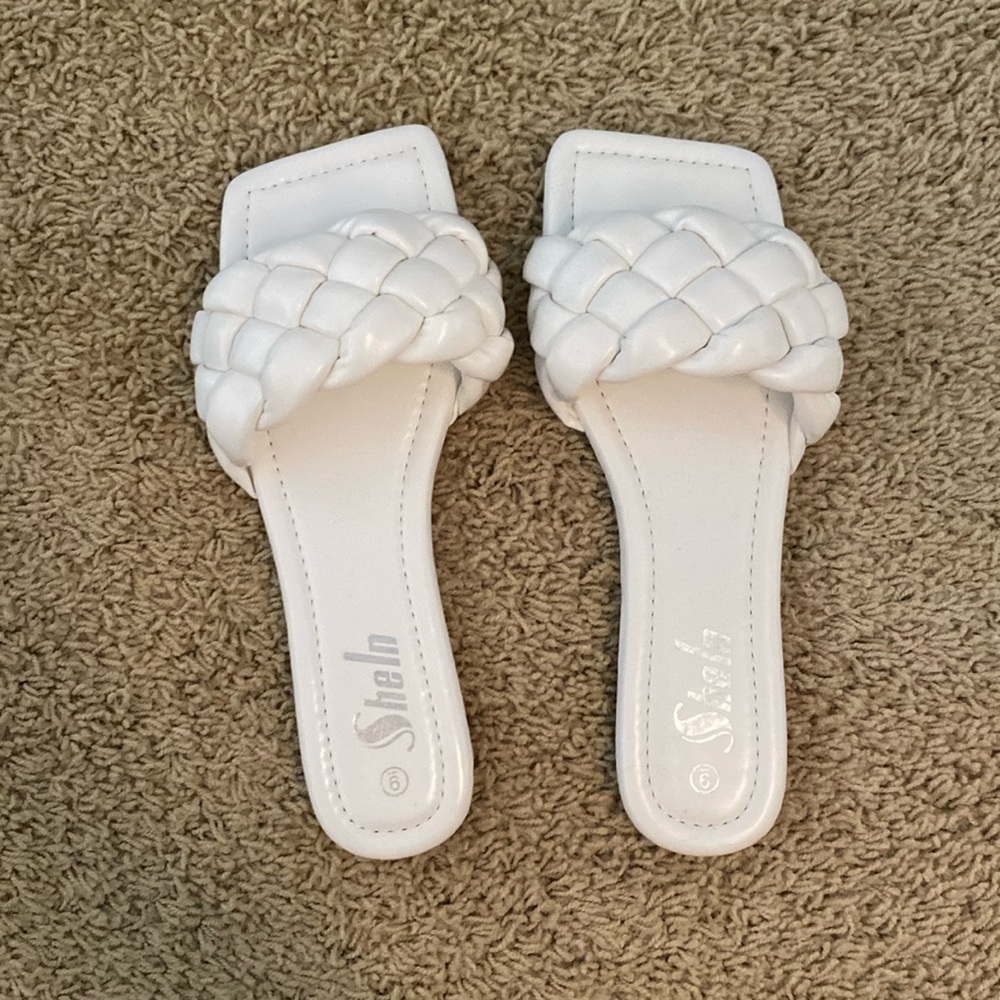 SHEIN white braided sandals. Never ever worn